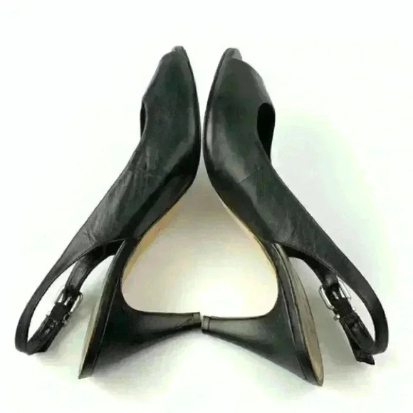 Antonio Melani heels sz 8.5 Black leather leather 90s Y2k - Picture 2 of 7